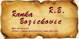 Ranka Božičković vizit kartica